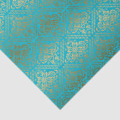 青と金属のフェイク金ゴールドフローラマスク 薄葉紙 (詳細)