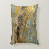 青と金色の大理石のパターン アクセントクッション (正面(垂直))