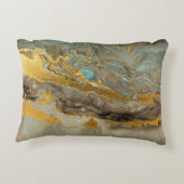 青と金色の大理石のパターン アクセントクッション (裏面)