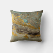 青と金色の大理石パターン クッション (裏面)