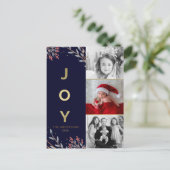 青と金 JOY 3 枚の写真 ホリデー クリスマス (スタンド正面)