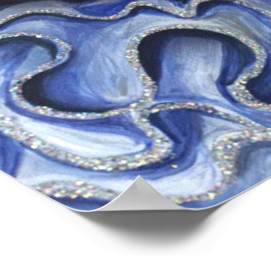 青と銀しゃれている ポスター (角)