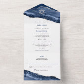 青と銀のアゲートジオードロック、バル・ミツヴァー オールインワン招待状 (内側)