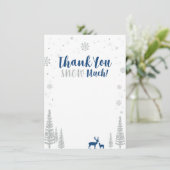 青と銀のウィンターワンダーランド感謝カード サンキューカード (スタンド正面)