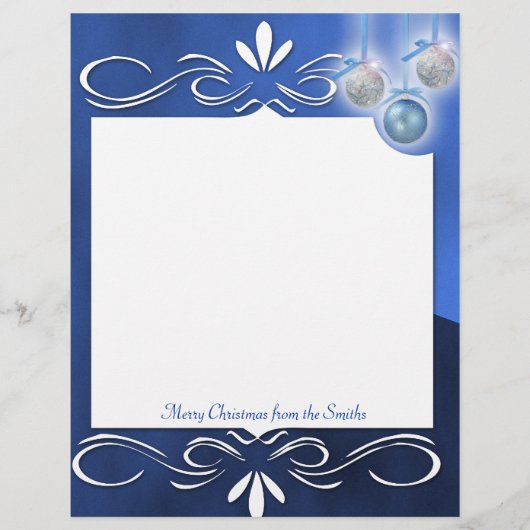 青と銀のオーナメントを青に (正面)