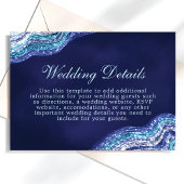 青と銀のグリッターウェーブ結婚式の詳細 エンクロージャーカード