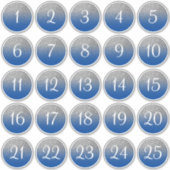 青と銀のグリッターグラデーション25円 シール (正面)