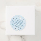 青と銀のグリッタースターベビーシャワーキャンドル フェイバータグ (インサイチュ)