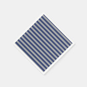 青と銀のストライプ スタンダードカクテルナプキン (角)