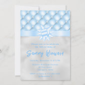 青と銀のタフテッド真珠Sweet sixteen 招待状 (裏面)