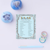 青と銀のダマスクのテディベア – キャンディーゲーム チラシ (シングル)