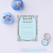 青と銀のダマスクのテディベア – ゲーム チラシ (シングル)