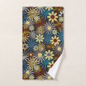 青と銀のデイジーバスタオルセット バスタオルセット (ハンドタオル)