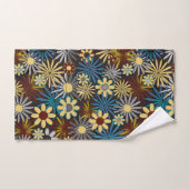 青と銀のデイジーバスタオルセット バスタオルセット (ハンドタオル)