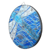 青と銀のトンボ絵画イ ダーツボード (正面右)