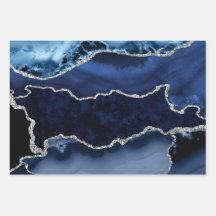 青と銀のフェイクグリッターマーブルゲート