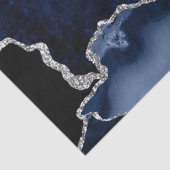 青と銀のフェイクグリッターマーブルゲート 薄葉紙 (詳細)