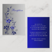 青と銀のフローラ蝶エンクロージャカード エンクロージャーカード (正面/裏面)