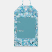 青と銀のホリデーシーズンリース ギフトタグ (裏面)