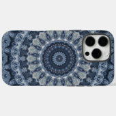 青と銀のマンダラ柄デザイン Case-Mate iPhoneケース (裏面 (横))
