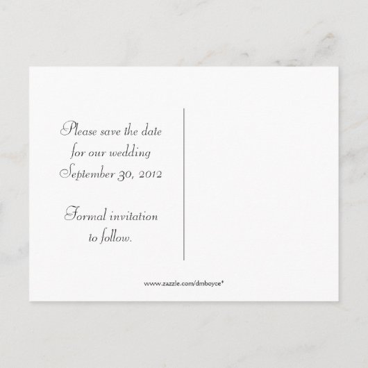 青と銀のモノグラムのフローラはダ救ーの渦を巻く 案内ポストカード (裏面)