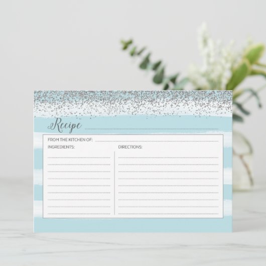 青と銀のレシピカード (スタンド正面)