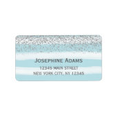 青と銀の住所 シール (正面)