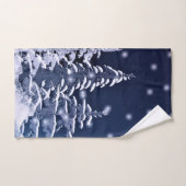 青と銀の冬のワンダーランドのクリスマス バスタオルセット (ハンドタオル)