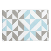 青と銀の幾何学的ジグザグ 枕カバー (正面右)