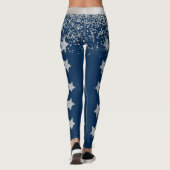 青と銀の応援またはドリルスパンデックスレギンス レギンス (裏面)