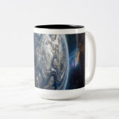 青と銀の惑星 ツートーンマグカップ (正面右)