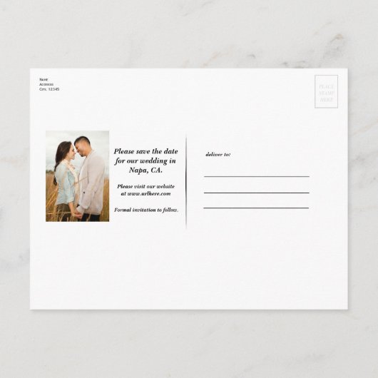 青と銀の星がきらきらと幻想的なセレブレーション 案内ポストカード (裏面)