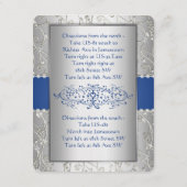 青と銀の渦巻きウェディングレセプションカード エンクロージャーカード (裏面)