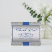 青と銀の渦巻き結婚が感謝 サンキューカード (スタンド正面)