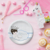 青と銀の王子の赤ちゃんシャワー ペーパープレート (パーティー)