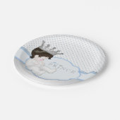 青と銀の王子の赤ちゃんシャワー ペーパープレート (アングル)