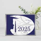 青と銀の男子シルエット2025カード 招待状 (スタンド正面)