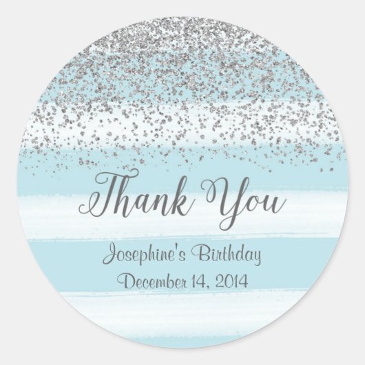 青と銀の誕生日 ラウンドシール (正面)