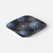 青と銀の賢いクモの巣 ペーパープレート (傾斜あり)