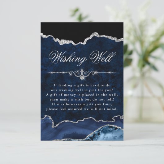 青と銀の輝きのある瑪瑙の願い井戸 エンクロージャーカード (スタンド正面)