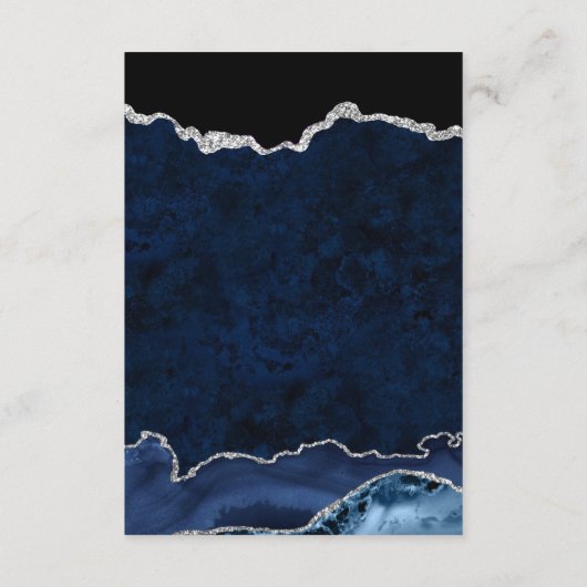 青と銀の輝きのある瑪瑙の願い井戸 エンクロージャーカード (裏面)