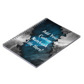 青と銀の金グランジ属/石のデザイン ノートブック (左側)