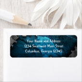 青と銀の金グランジ属/石デザイン ラベル (インサイチュ)