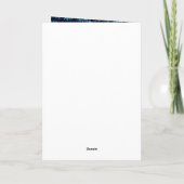 青と銀の雪の結晶の誕生日パーティー サンキューカード (裏面)