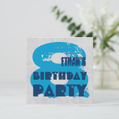 青と銀の8歳の誕生パーティー8歳V11G 招待状 (スタンド正面)