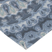 青と銀マンダラパターンデザイン ロングテーブルランナー (コーナー)