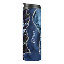 青と銀モダンの瑪瑙は大理石製