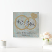 青と銅とミセス結婚ズ スクエア壁時計 (ホーム)