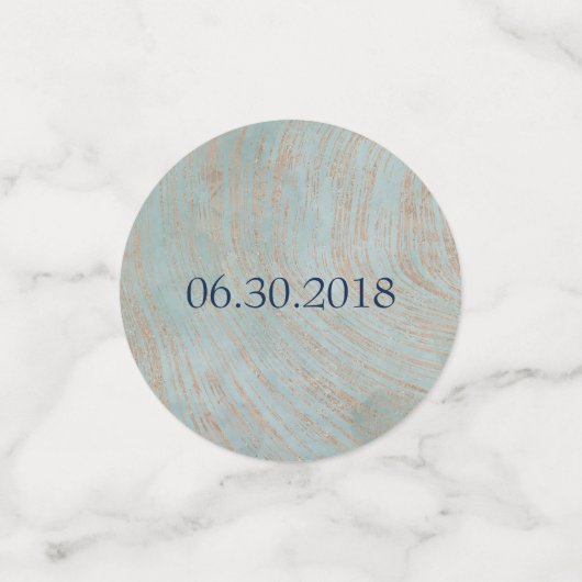 青と銅のブライダルシャワーブリス コンフェッティ (スモール正面)