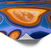 青と銅の大理石 ポスター (角)